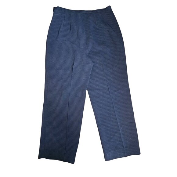 Talbots Straight Leg Trousers Pants‎ Womens 12 Navy Blue Stretch Polyester Blend - Picture 8 of 11